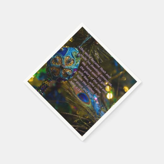 Viktorianisch Blue Bible Verse Serviette (Ecke)