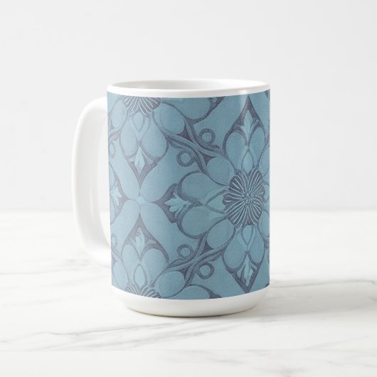 Viktorianisch Blue Blume Lattice Design Style Kaffeetasse (Vorderseite Links)