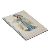 Viktorianisch Blue Dress Paris Vintage Ad Notizblock (Rechte Seite)