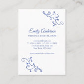 Viktorianisch Blue Elegante Visitenkarte (Rückseite)