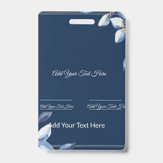 Viktorianisch Blue Floral Dusty Blue Wedding Ausweis (Vorderseite)