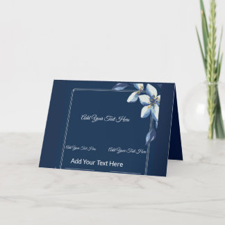 Viktorianisch Blue Floral Dusty Blue Wedding Dankeskarte