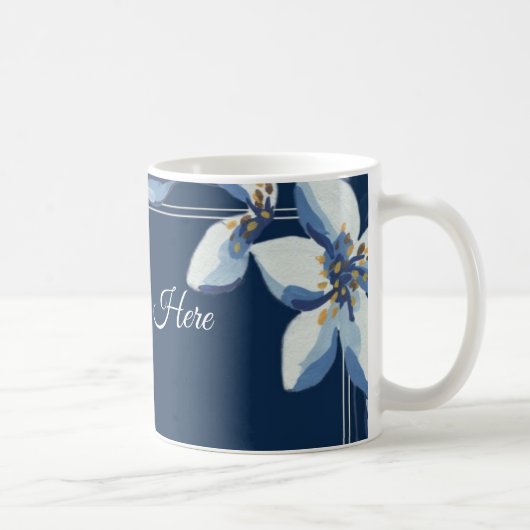 Viktorianisch Blue Floral Dusty Blue Wedding Kaffeetasse (Rechts)