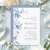 Viktorianisch-Blue-France-Blumenpartei Einladung