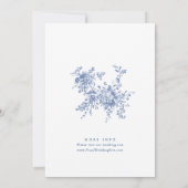 Viktorianisch Blue French Garden Blumenhochzeit Einladung (Rückseite)
