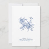Viktorianisch Blue French Garden Blumenhochzeit Einladung (Rückseite)