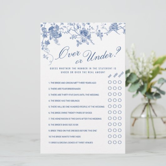 Viktorianisch Blue French Garden Brautparty Game (Stehend Vorderseite)