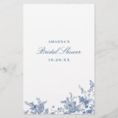 Viktorianisch Blue French Garden Brautparty Game (Rückseite)