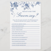 Viktorianisch Blue French Garden Brautparty Game (Vorderseite)