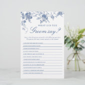 Viktorianisch Blue French Garden Brautparty Game (Stehend Vorderseite)