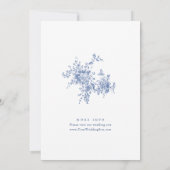 Viktorianisch Blue French Garden ENGAGEMENT PARTEI Einladung (Rückseite)