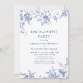Viktorianisch Blue French Garden ENGAGEMENT PARTEI Einladung (Vorderseite)