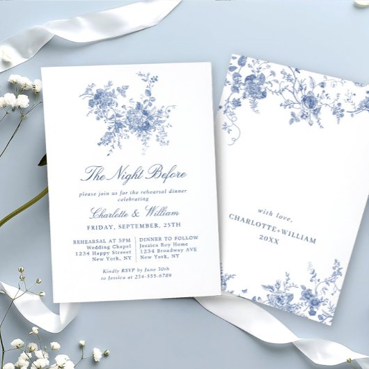 Viktorianisch Blue French Garden Probe Dinner Einladung