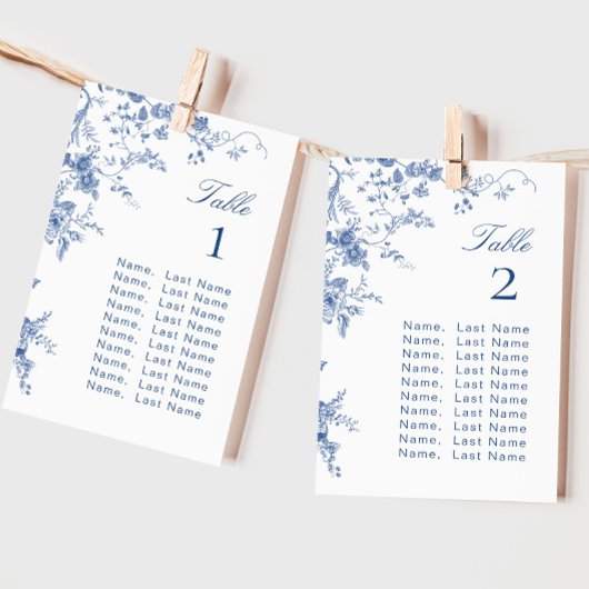 Viktorianisch Blue French Garden Sitzkarte Einladung