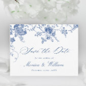 Viktorianisch Blue French Garden Wedding Save the Postkarte