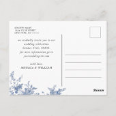 Viktorianisch Blue French Garden Wedding Save the  Postkarte (Rückseite)