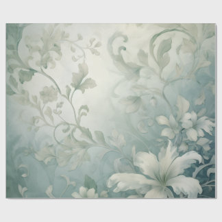 Viktorianisch Blue Gray Fantastische Blume Geschenkpapier