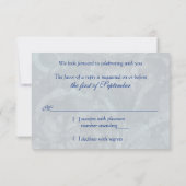 Viktorianisch Blue Silver Masquerade Ball Wedding  RSVP Karte (Rückseite)