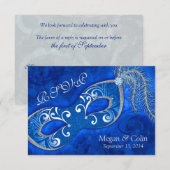 Viktorianisch Blue Silver Masquerade Ball Wedding  RSVP Karte (Vorne/Hinten)