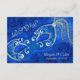 Viktorianisch Blue Silver Masquerade Ball Wedding  RSVP Karte