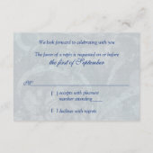 Viktorianisch Blue Silver Masquerade Ball Wedding  RSVP Karte (Rückseite)