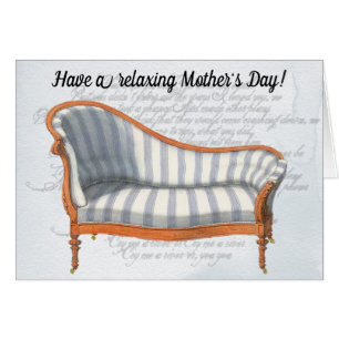 Viktorianisch Blue Stripe Chaise Lounge