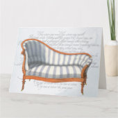 Viktorianisch Blue Stripe Chaise Lounge Karte (Vorderseite)