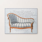Viktorianisch Blue Stripe Chaise Lounge Puzzle (Horizontal)