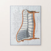 Viktorianisch Blue Stripe Chaise Lounge Puzzle (Vertikal)