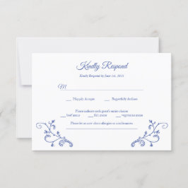 Viktorianisch Blue Wedding RSVP Card Einladung