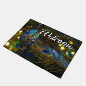 Viktorianisch Blue Welcome Doormat Fußmatte (Schrägansicht)