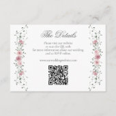 Viktorianisch Blush Pink Floral Wedding Website QR Begleitkarte (Vorderseite)