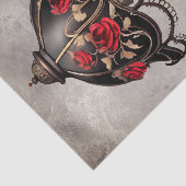 Viktorianisch Boudoir | Alte Tafellampe mit Rote R Seidenpapier (Ausschnitt)