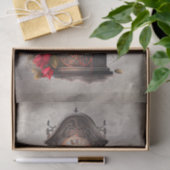Viktorianisch Boudoir | Antike Großvater Uhr Seidenpapier (Geschenk)