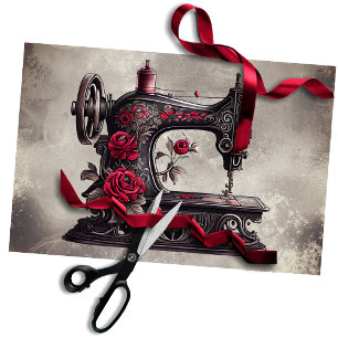 Viktorianisch Boudoir Antique Gold Nähmaschine Seidenpapier