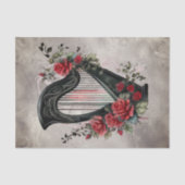 Viktorianisch Boudoir | Pedal Harp Music Instrumen Seidenpapier (Vorderseite)