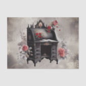 Viktorianisch Boudoir | Schreibtisch aus antikem H Seidenpapier (Vorderseite)