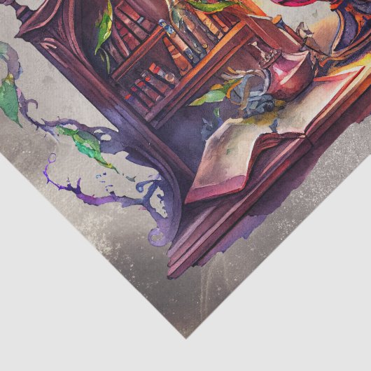 Viktorianisch Boudoir | Schreibtisch und Buchkoffe Seidenpapier (Ausschnitt)