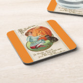 Viktorianisch Boy Carving Pumpkin Halloween Untersetzer (Linke Seite)