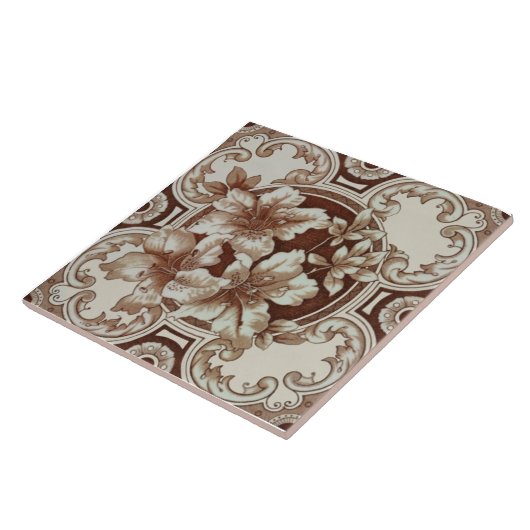 Viktorianisch Brown Beige Creme Repro Fliese (Seite)