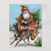 Viktorianisch Brown Robed Santa Postcard Postkarte (Vorderseite)