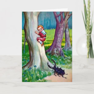 Viktorianisch Bug Attack Weihnachtskarte Feiertagskarte