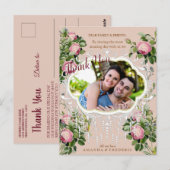 Viktorianisch Bush Garden Wedding Danke Postkarte (Vorne/Hinten)