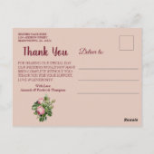 Viktorianisch Bush Garden Wedding Danke Postkarte (Rückseite)