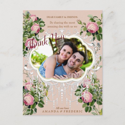 Viktorianisch Bush Garden Wedding Danke Postkarte (Vorderseite)