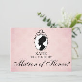 Viktorianisch Cameo wirst du meine Ehrenmatrone se Einladung (Stehend Vorderseite)