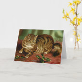 Viktorianisch Cat Christmas Card Helena Maguire Karte (Gelbe Blume)