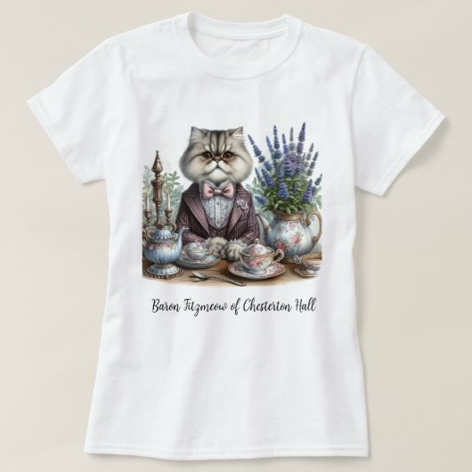Viktorianisch Cat Gentleman Tea Party T-Shirt