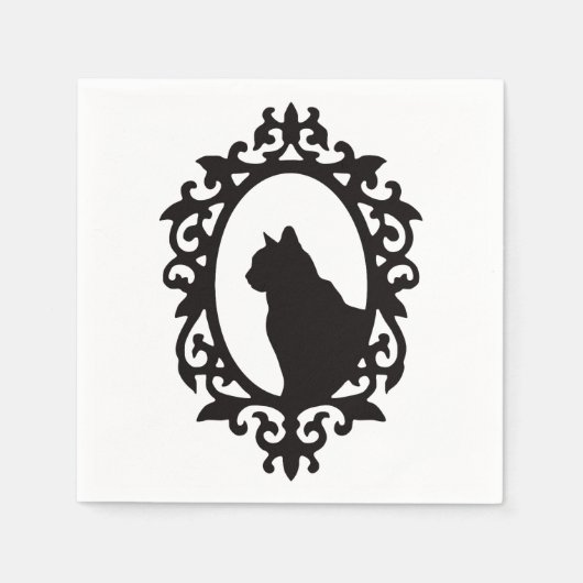 Viktorianisch Cat Gothic Serviette (Vorderseite)
