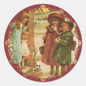 Viktorianisch Children Christmas Sticker (Vorderseite)